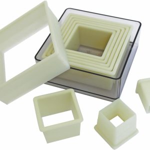 Pastry Cutters Nylon, Square Plain - 9pc